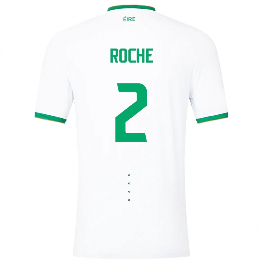 Kids Football Ireland James Roche #2 White Away Jersey 24-26 T-Shirt Uk