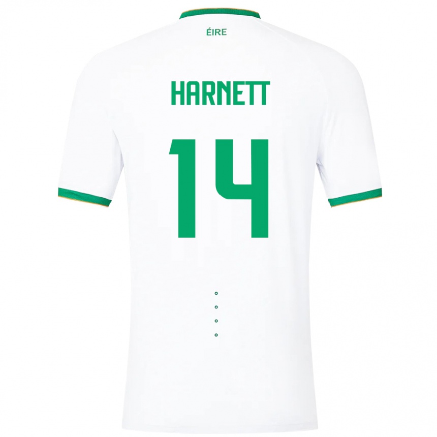 Kids Football Ireland Kaylem Harnett #14 White Away Jersey 24-26 T-Shirt Uk