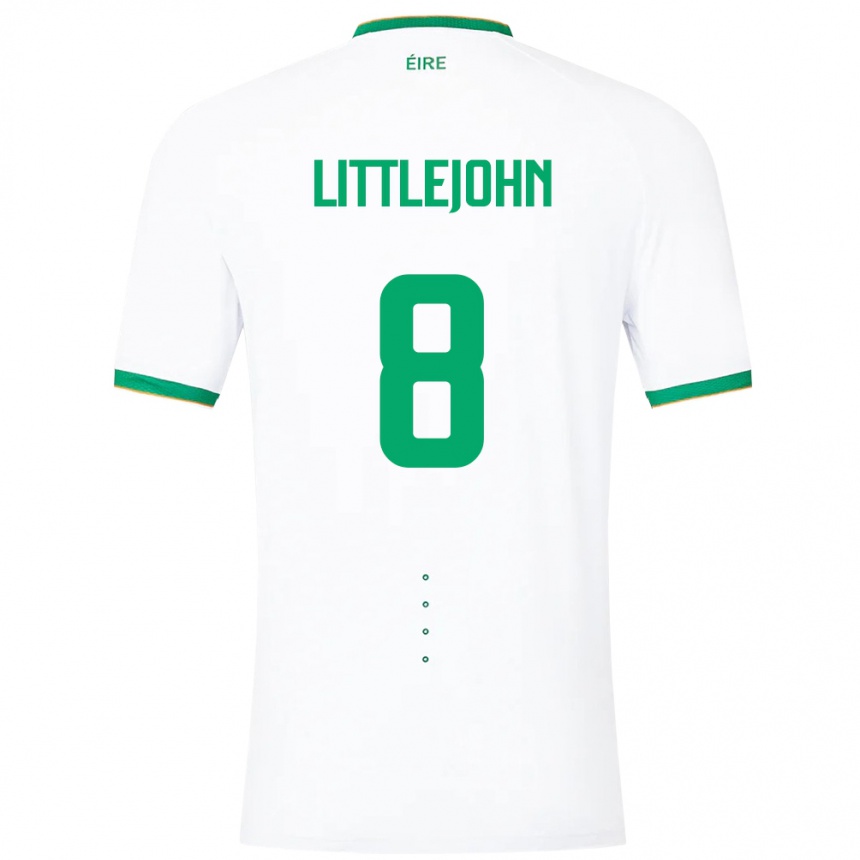 Kids Football Ireland Ruesha Littlejohn #8 White Away Jersey 24-26 T-Shirt Uk