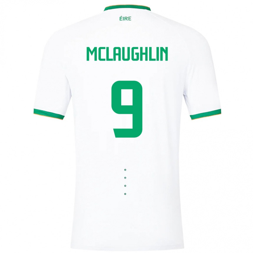 Kids Football Ireland Erin Mclaughlin #9 White Away Jersey 24-26 T-Shirt Uk