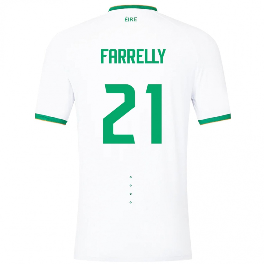 Kids Football Ireland Sinead Farrelly #21 White Away Jersey 24-26 T-Shirt Uk