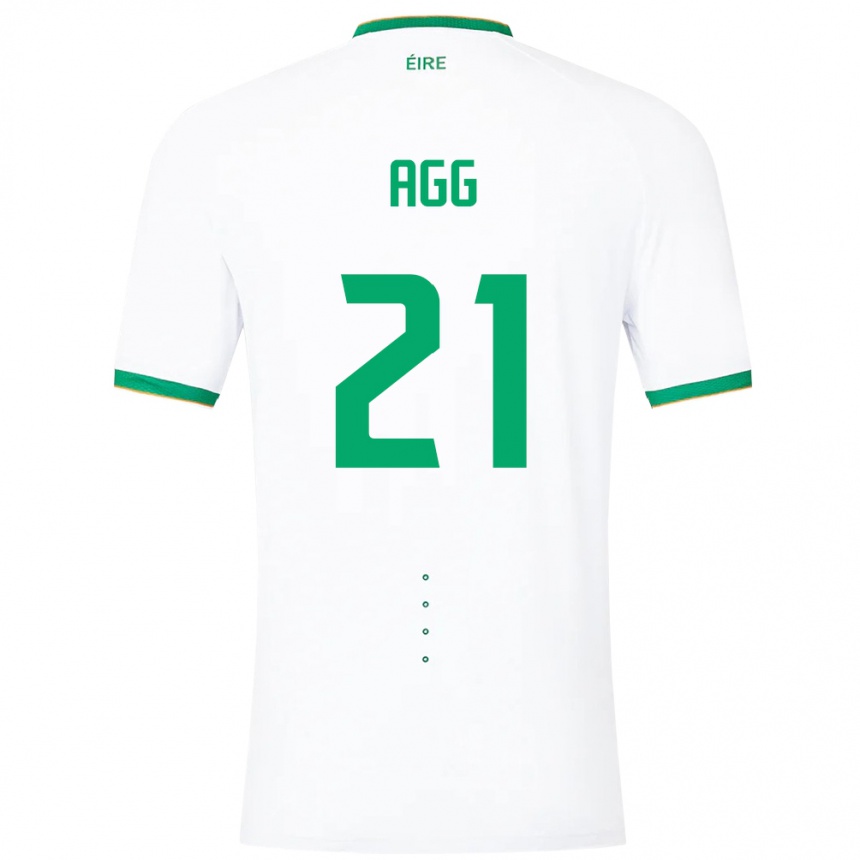 Kids Football Ireland Lily Agg #21 White Away Jersey 24-26 T-Shirt Uk