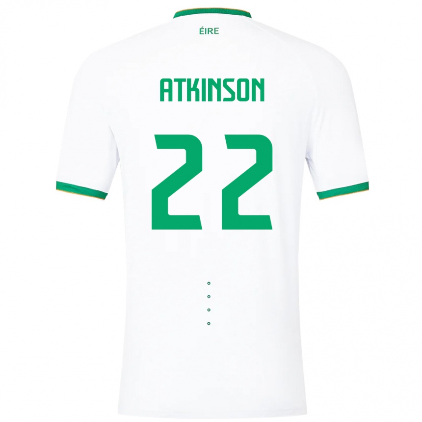 Kids Football Ireland Isibeal Atkinson #22 White Away Jersey 24-26 T-Shirt Uk