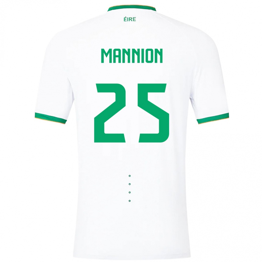 Kids Football Ireland Aoife Mannion #25 White Away Jersey 24-26 T-Shirt Uk