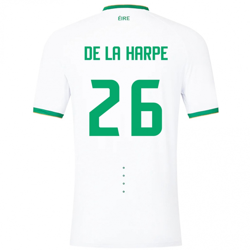 Kids Football Ireland Deborah-Anne De La Harpe #26 White Away Jersey 24-26 T-Shirt Uk