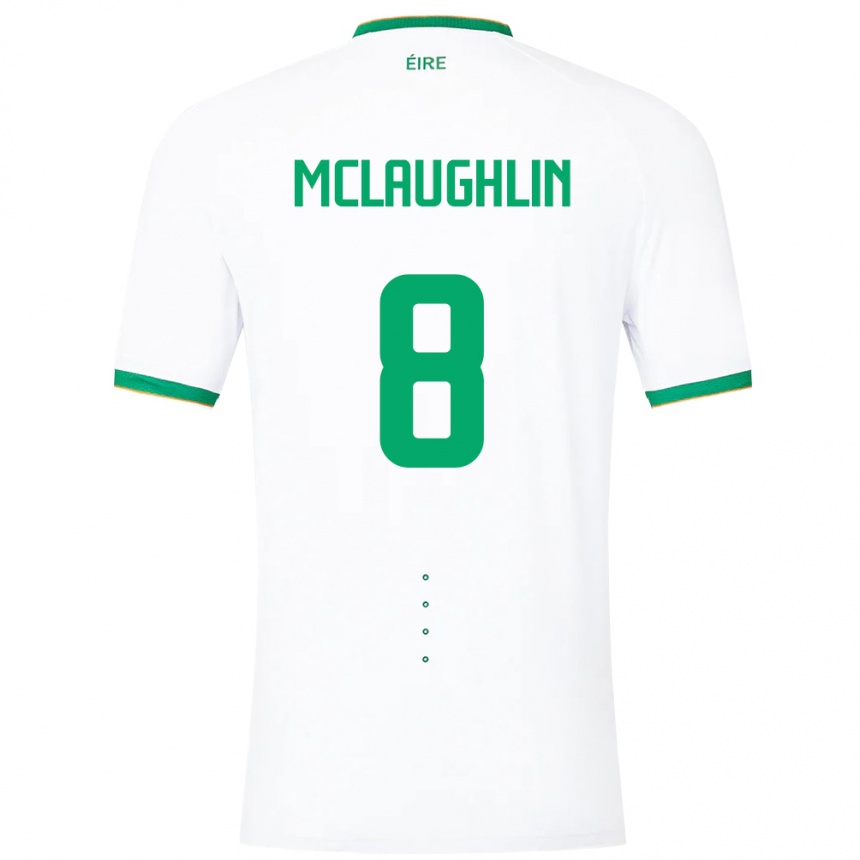 Kids Football Ireland Roma Mclaughlin #8 White Away Jersey 24-26 T-Shirt Uk