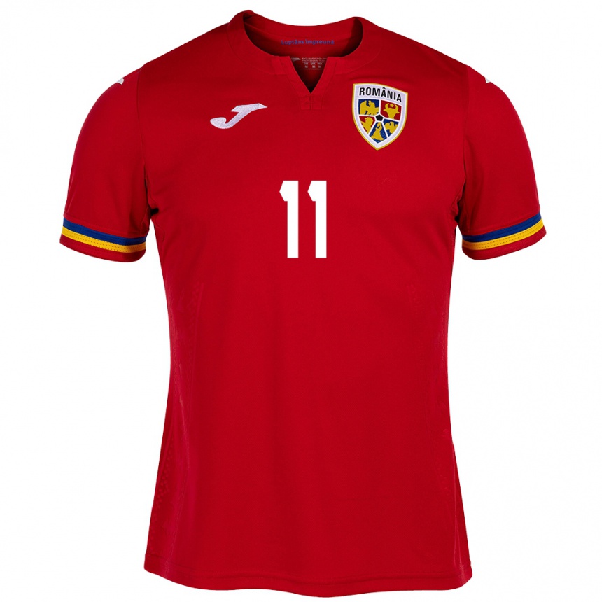 Kids Football Romania Doru Andrei #11 Red Away Jersey 24-26 T-Shirt Uk