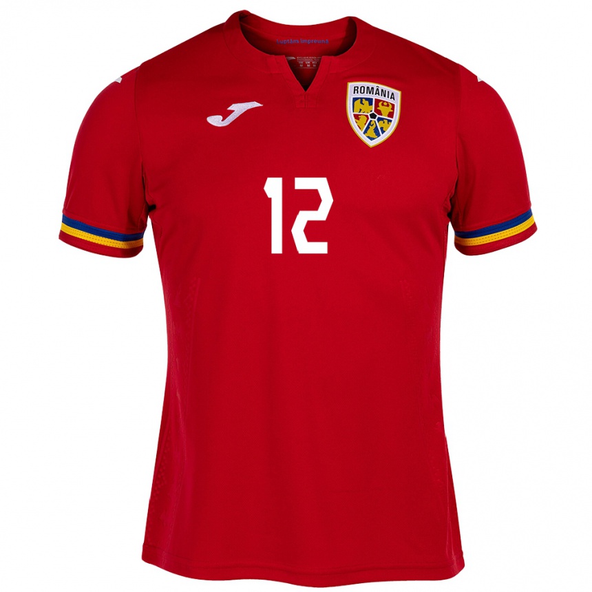 Kids Football Romania Alexandru Borbei #12 Red Away Jersey 24-26 T-Shirt Uk