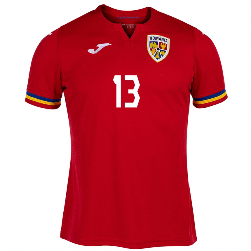 Kids Football Romania Valentin Mihăilă #13 Red Away Jersey 24-26 T-Shirt Uk