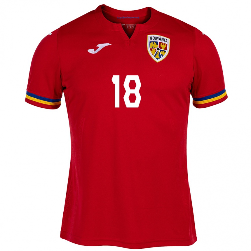 Kids Football Romania Szabolcs Szilágyi #18 Red Away Jersey 24-26 T-Shirt Uk