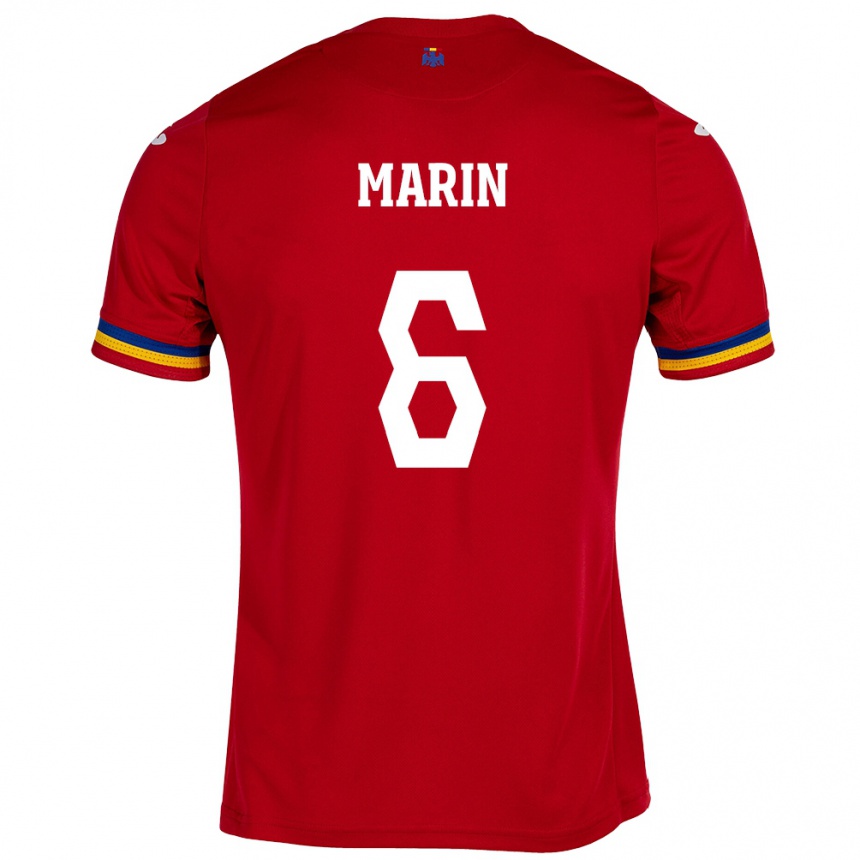 Kids Football Romania Marius Marin #6 Red Away Jersey 24-26 T-Shirt Uk