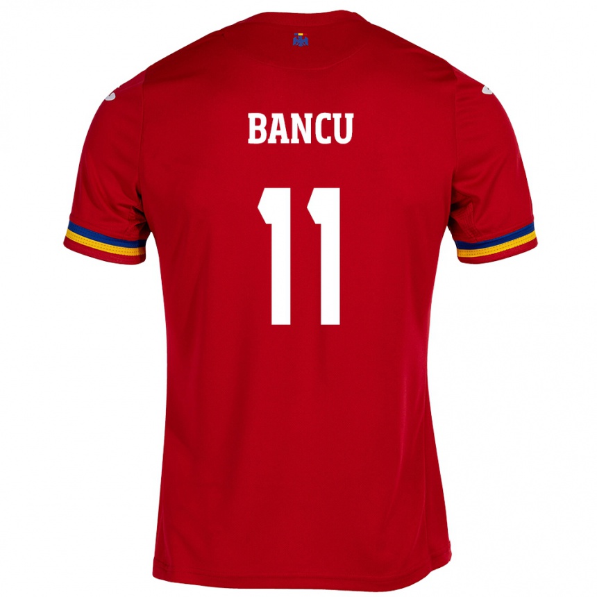 Kids Football Romania Nicuşor Bancu #11 Red Away Jersey 24-26 T-Shirt Uk