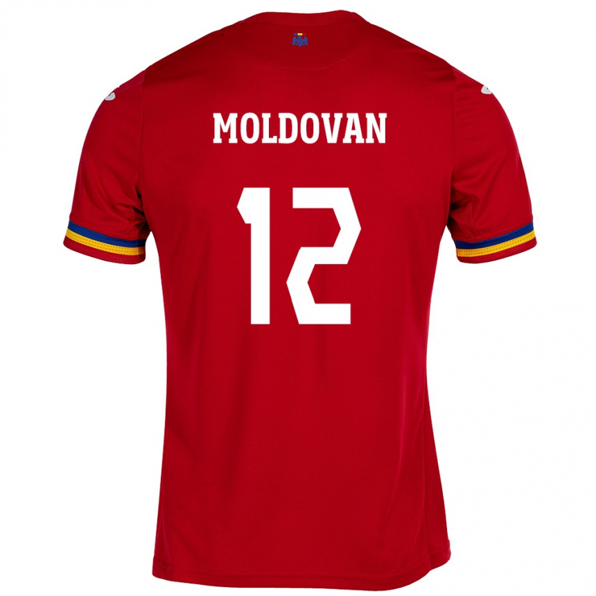 Kids Football Romania Horaţiu Moldovan #12 Red Away Jersey 24-26 T-Shirt Uk