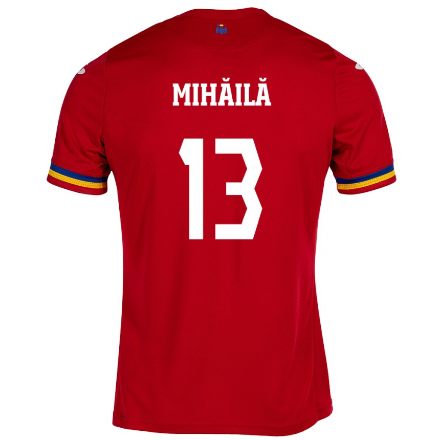 Kids Football Romania Valentin Mihăilă #13 Red Away Jersey 24-26 T-Shirt Uk