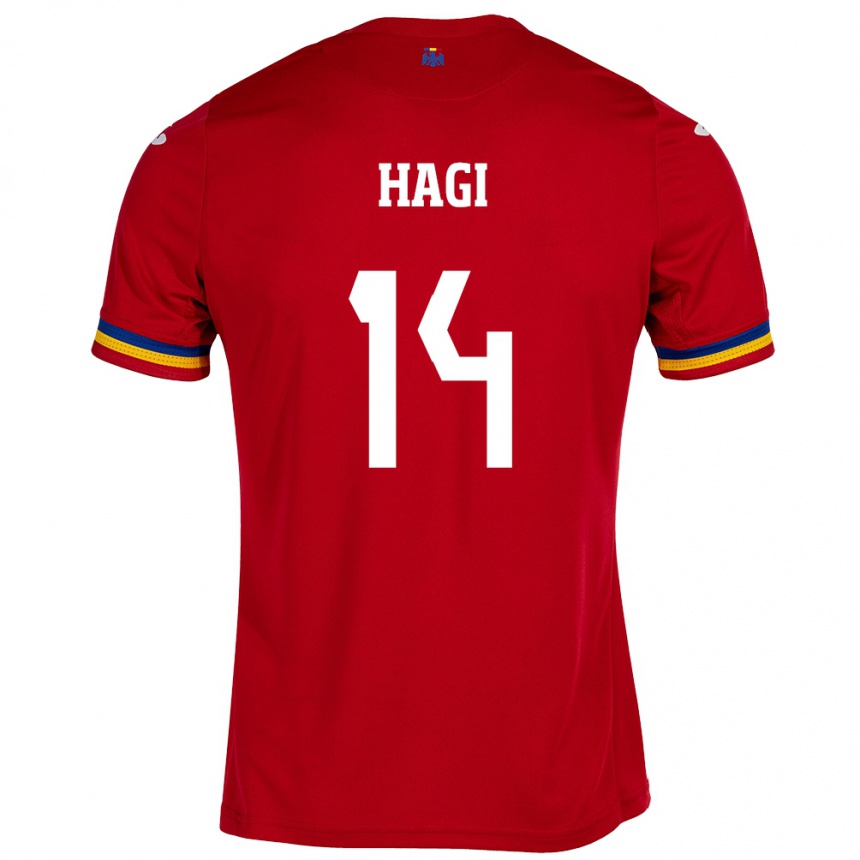 Kids Football Romania Ianis Hagi #14 Red Away Jersey 24-26 T-Shirt Uk