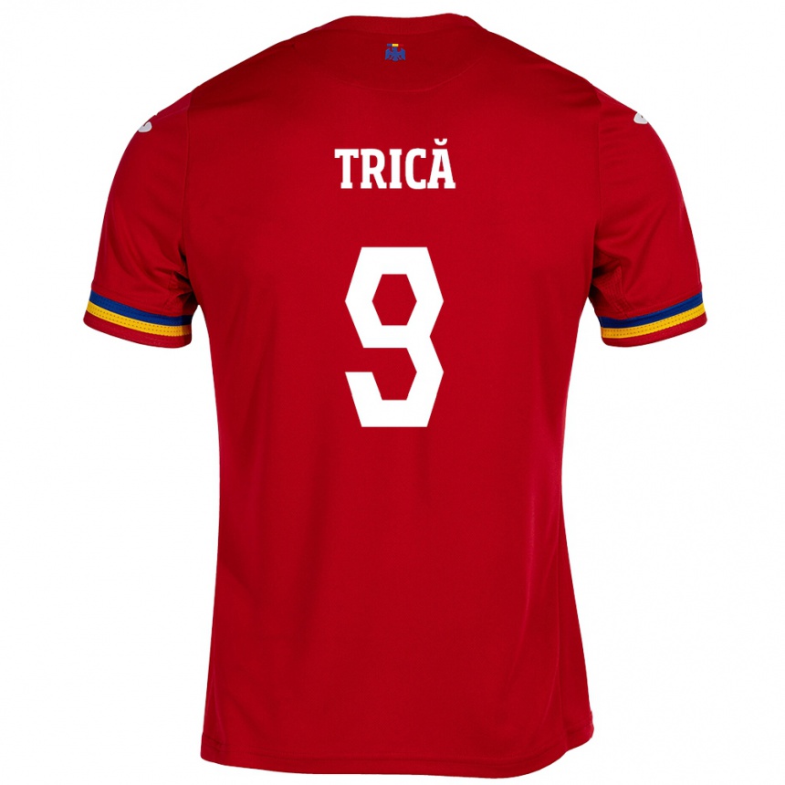 Kids Football Romania Atanas Trică #9 Red Away Jersey 24-26 T-Shirt Uk