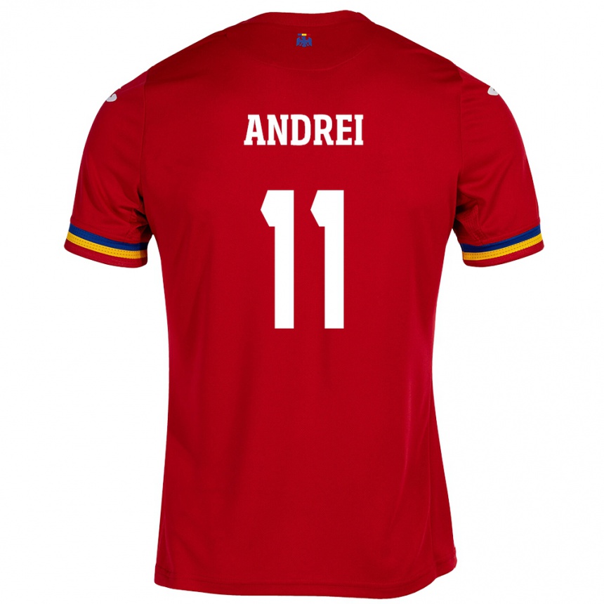 Kids Football Romania Doru Andrei #11 Red Away Jersey 24-26 T-Shirt Uk