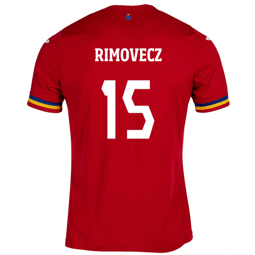 Kids Football Romania Sergiu Rimovecz #15 Red Away Jersey 24-26 T-Shirt Uk