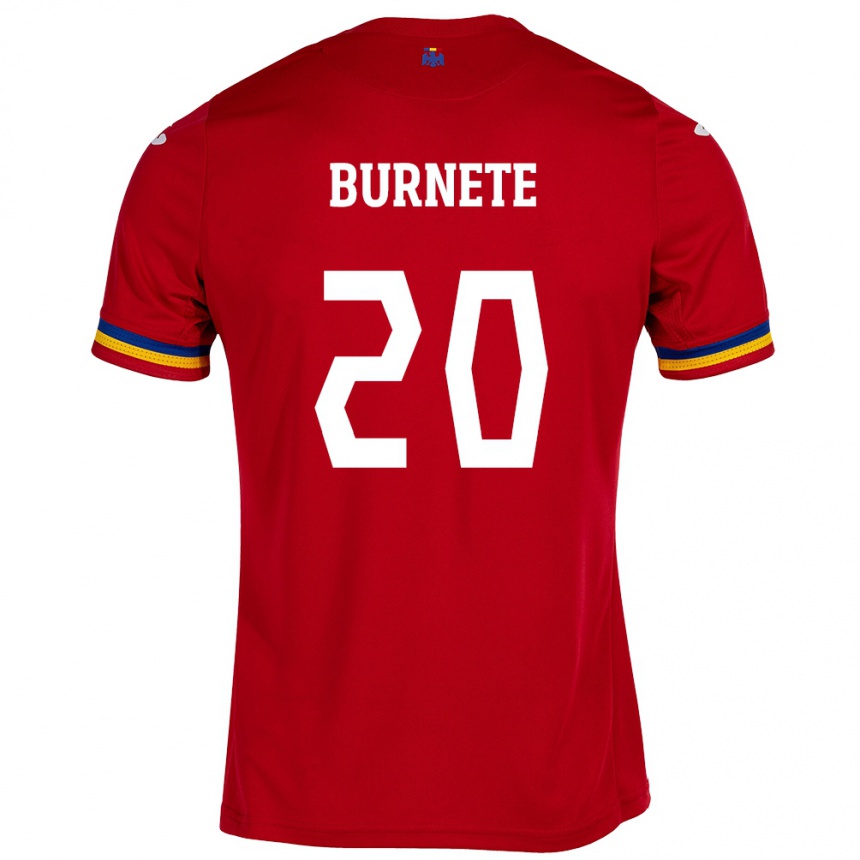 Kids Football Romania Rareș Burnete #20 Red Away Jersey 24-26 T-Shirt Uk