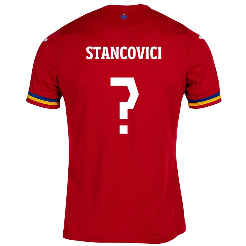 Kids Football Romania Victor Stancovici #0 Red Away Jersey 24-26 T-Shirt Uk