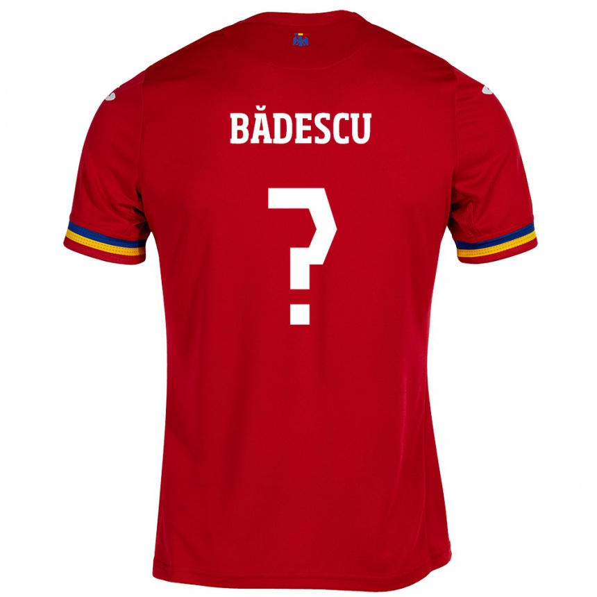 Kids Football Romania Robert Bădescu #0 Red Away Jersey 24-26 T-Shirt Uk