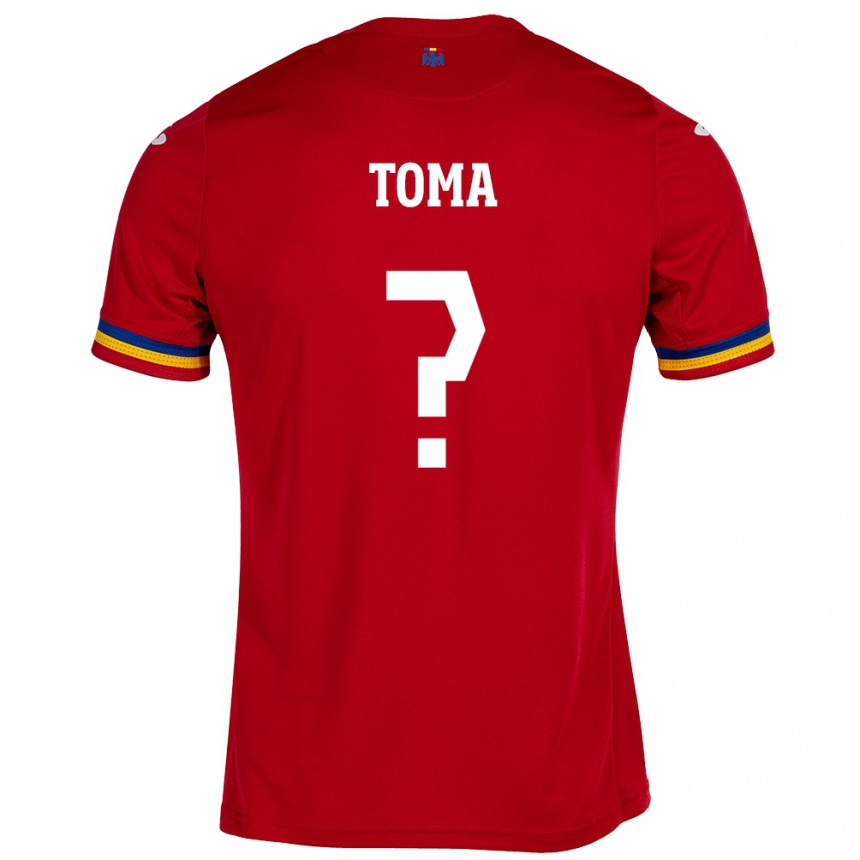 Kids Football Romania Mihai Toma #0 Red Away Jersey 24-26 T-Shirt Uk