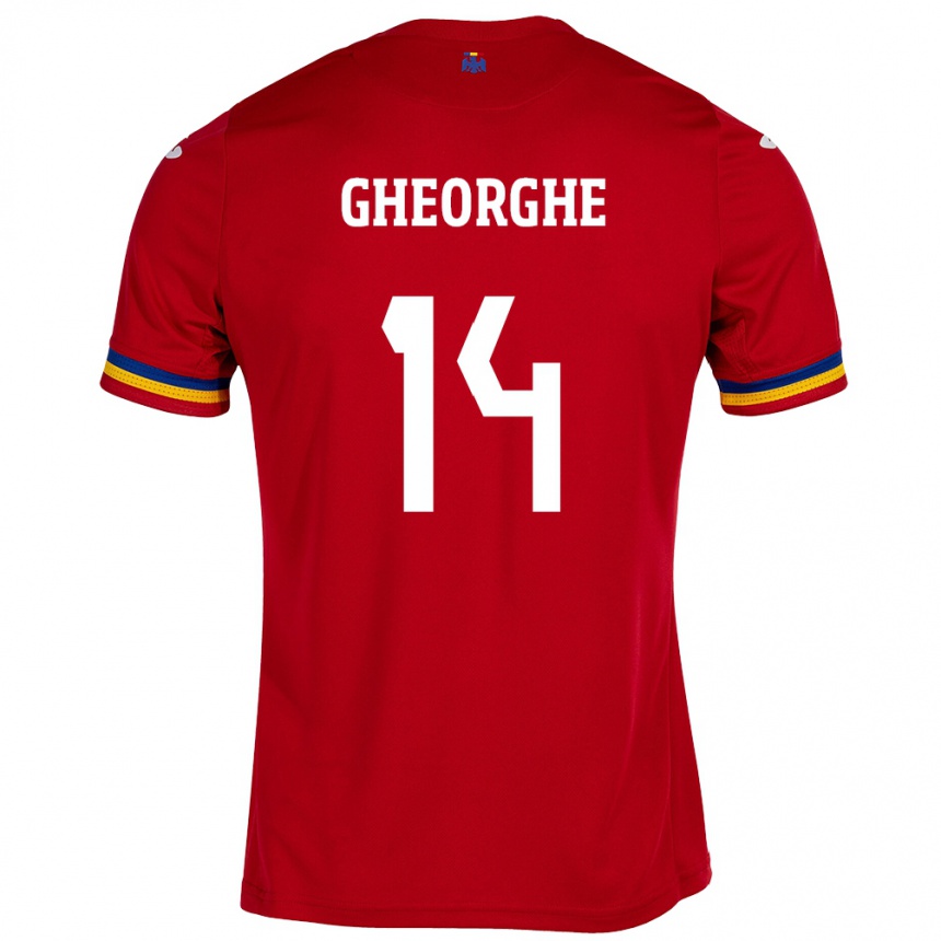 Kids Football Romania Costyn Gheorghe #14 Red Away Jersey 24-26 T-Shirt Uk