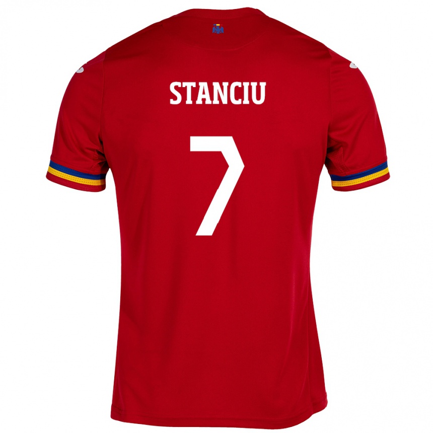 Kids Football Romania Ana Maria Stanciu #7 Red Away Jersey 24-26 T-Shirt Uk