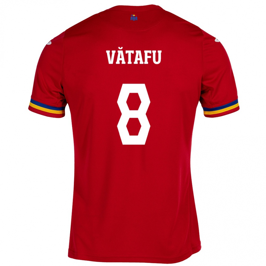 Kids Football Romania Ștefania Vătafu #8 Red Away Jersey 24-26 T-Shirt Uk