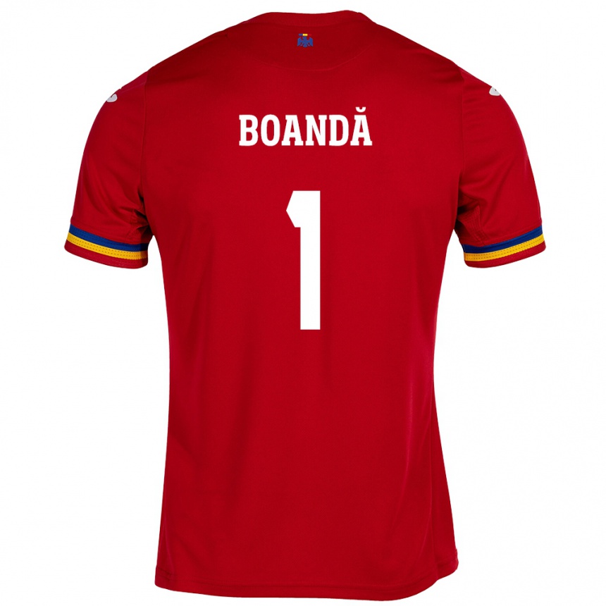 Kids Football Romania Lavinia Boandă #1 Red Away Jersey 24-26 T-Shirt Uk