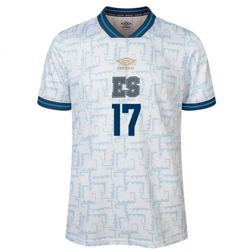 Kids Football El Salvador Eduardo Rivas #17 White Away Jersey 24-26 T-Shirt Uk