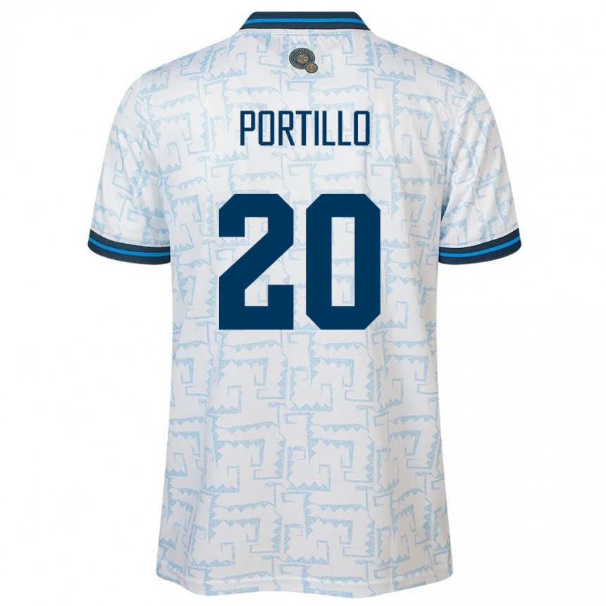 Kids Football El Salvador Isaac Portillo #20 White Away Jersey 24-26 T-Shirt Uk