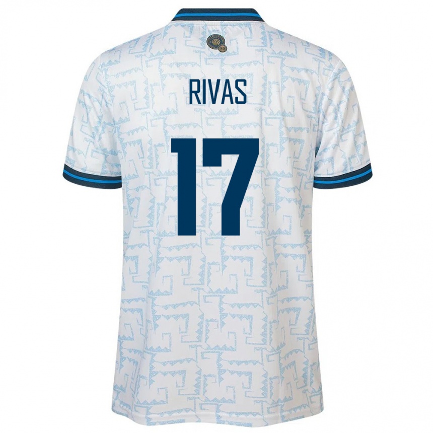 Kids Football El Salvador Eduardo Rivas #17 White Away Jersey 24-26 T-Shirt Uk