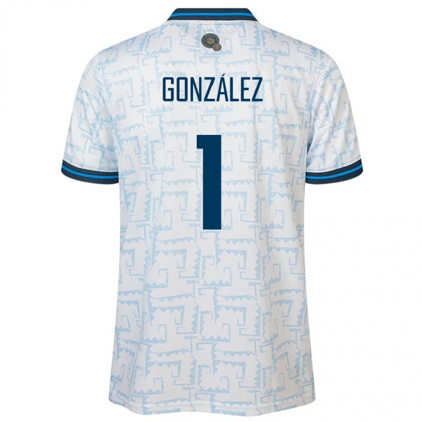 Kids Football El Salvador Mario González #1 White Away Jersey 24-26 T-Shirt Uk