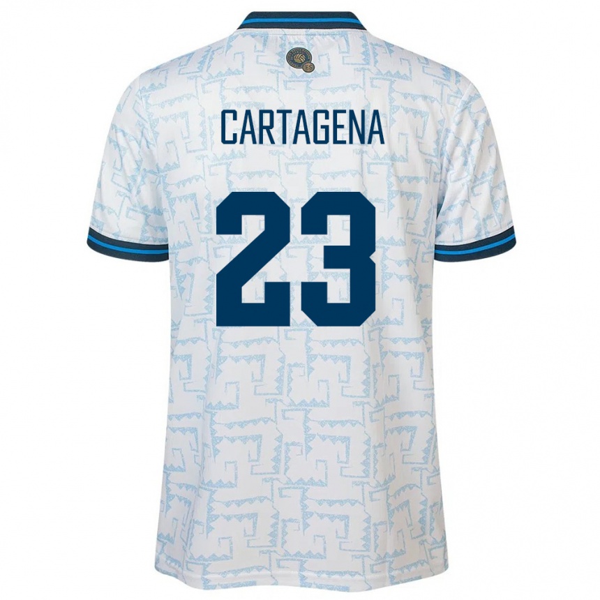 Kids Football El Salvador Melvin Cartagena #23 White Away Jersey 24-26 T-Shirt Uk