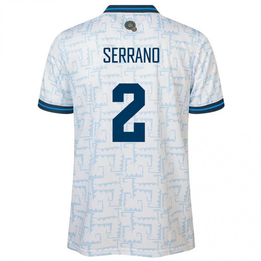 Kids Football El Salvador Alejandro Serrano #2 White Away Jersey 24-26 T-Shirt Uk