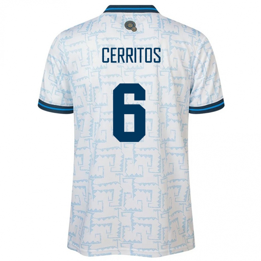 Kids Football El Salvador Mauricio Cerritos #6 White Away Jersey 24-26 T-Shirt Uk