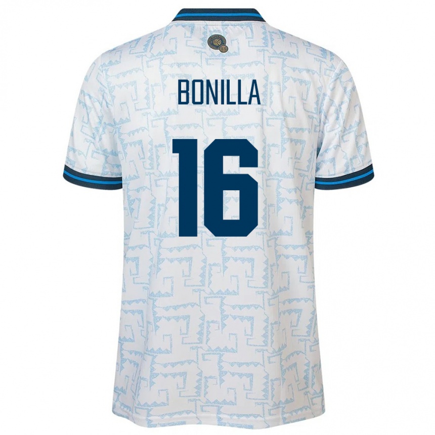 Kids Football El Salvador Elmer Bonilla #16 White Away Jersey 24-26 T-Shirt Uk