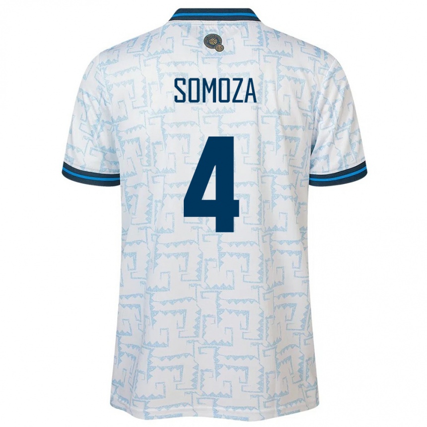 Kids Football El Salvador Néstor Somoza #4 White Away Jersey 24-26 T-Shirt Uk