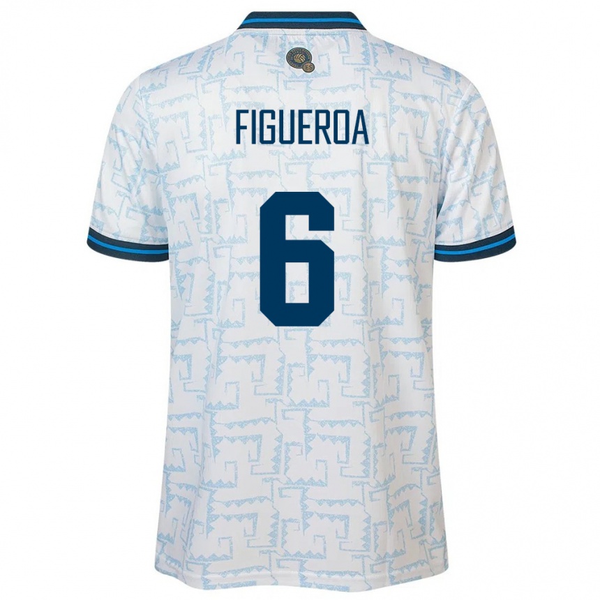 Kids Football El Salvador Elder Figueroa #6 White Away Jersey 24-26 T-Shirt Uk