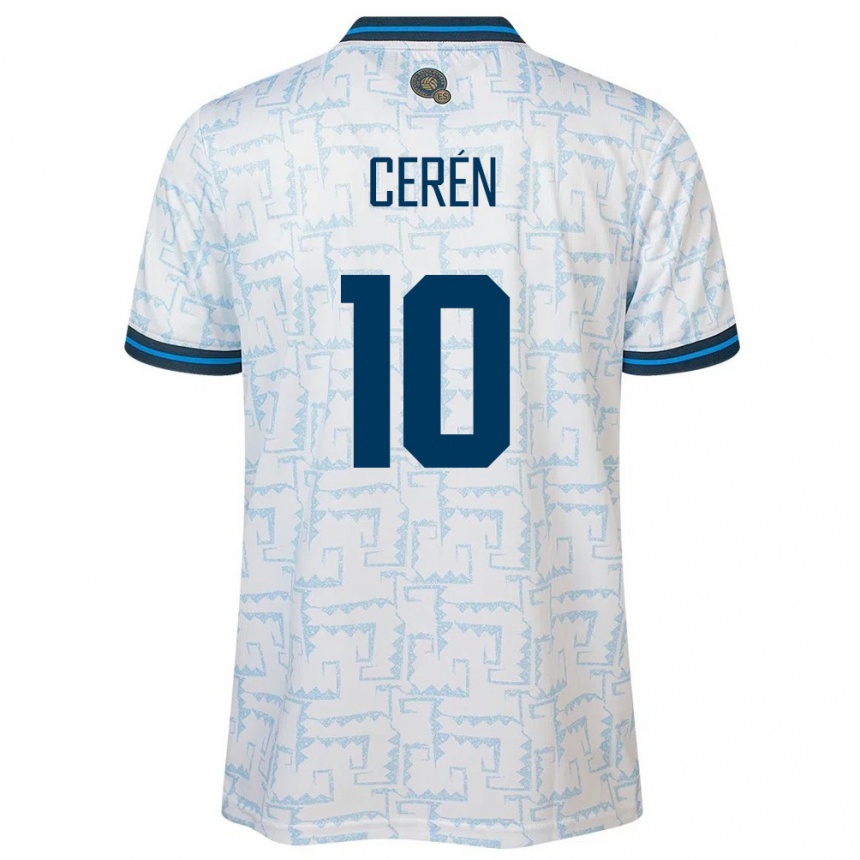 Kids Football El Salvador Brenda Cerén #10 White Away Jersey 24-26 T-Shirt Uk