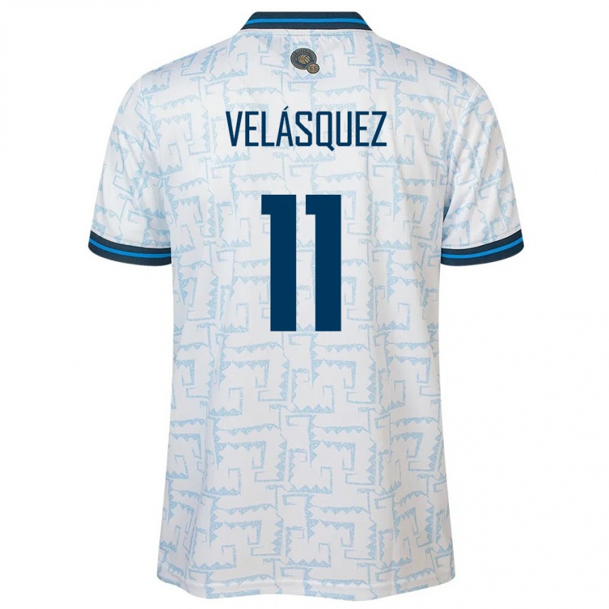 Kids Football El Salvador Jackeline Velásquez #11 White Away Jersey 24-26 T-Shirt Uk