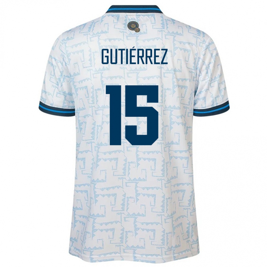 Kids Football El Salvador Danya Gutiérrez #15 White Away Jersey 24-26 T-Shirt Uk