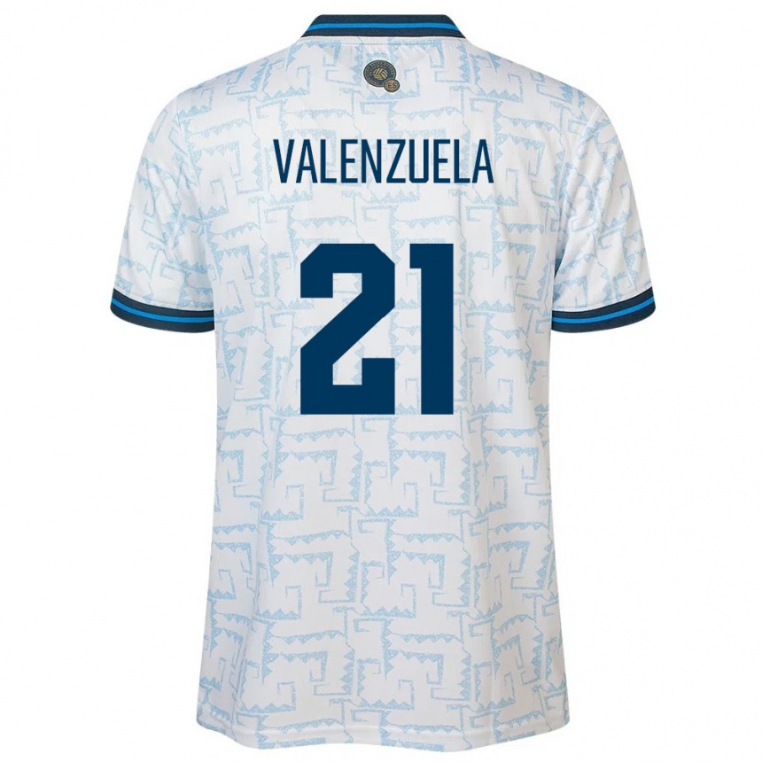 Kids Football El Salvador Ana Valenzuela #21 White Away Jersey 24-26 T-Shirt Uk