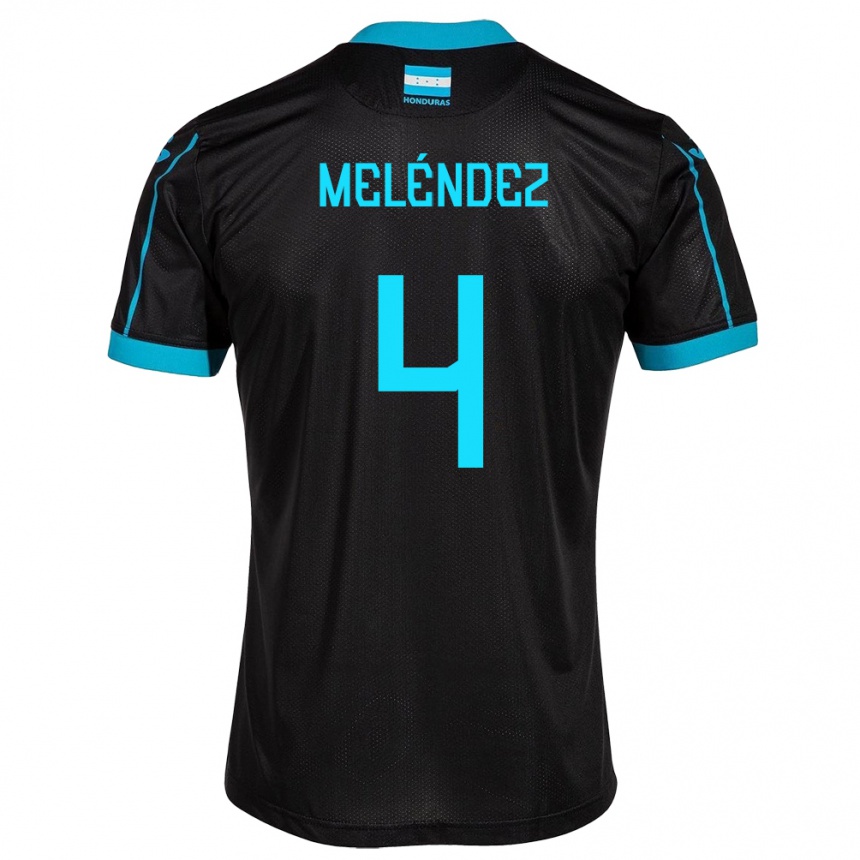 Kids Football Honduras Carlos Meléndez #4 Black Away Jersey 24-26 T-Shirt Uk