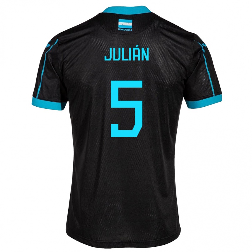 Kids Football Honduras Julián Martínez #5 Black Away Jersey 24-26 T-Shirt Uk