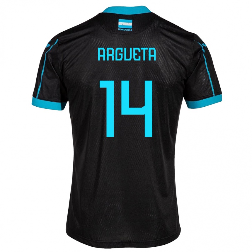 Kids Football Honduras Carlos Argueta #14 Black Away Jersey 24-26 T-Shirt Uk