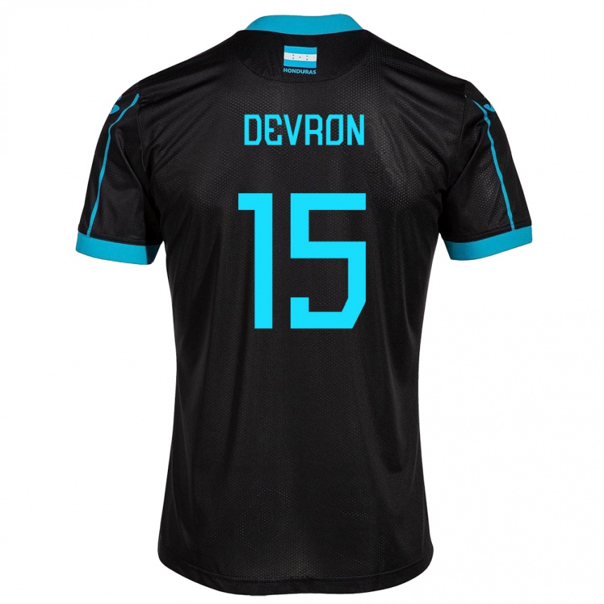 Kids Football Honduras Devron García #15 Black Away Jersey 24-26 T-Shirt Uk