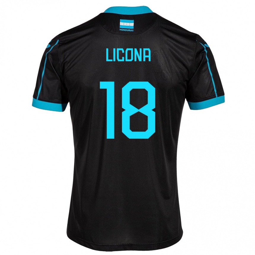 Kids Football Honduras Marlon Licona #18 Black Away Jersey 24-26 T-Shirt Uk