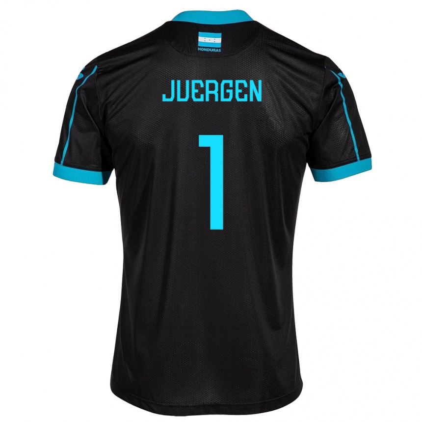 Kids Football Honduras Juergen García #1 Black Away Jersey 24-26 T-Shirt Uk